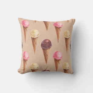 Eiscreme Wasserfarbe Nahtlose Illustration Kissen
