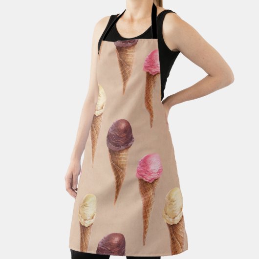 Eiscreme Wasserfarbe Nahtlose Illustration Schürze (InSitu)