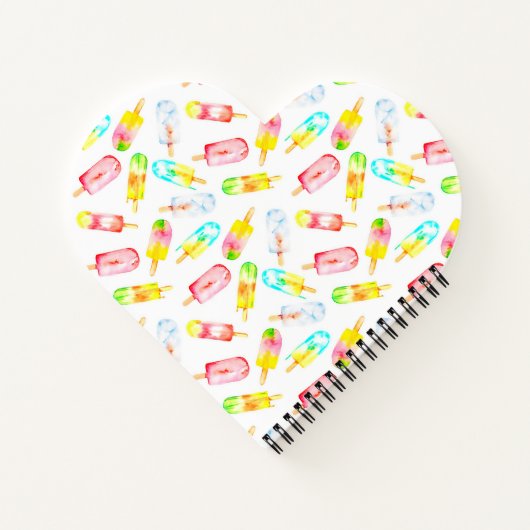 Eiscreme Wasserfarbmuster. Hallo Sommer! Notizblock (Rückseite)