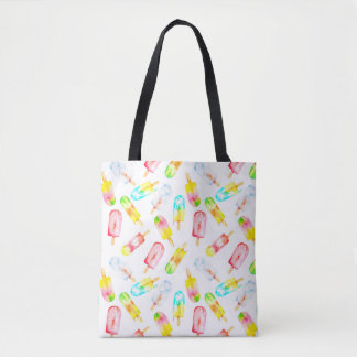 Eiscreme Wasserfarbmuster. Hallo Sommer! Tasche