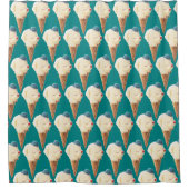 Eiscreme-Welpenmuster Duschvorhang (Vorderseite)