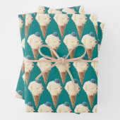 Eiscreme-Welpenmuster Geschenkpapier Set (Beispiel)