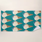 Eiscreme-Welpenmuster Strandtuch (Vorderseite)