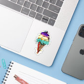 Eiscreme-Welt Aufkleber (Laptop mit iPhone)
