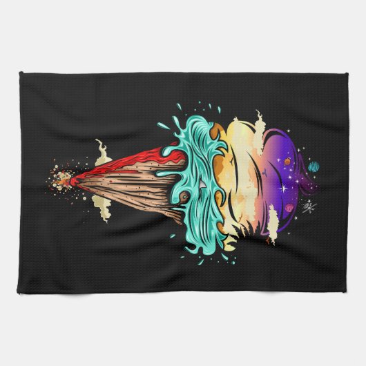 Eiscreme-Welt Geschirrtuch (Horizontal)