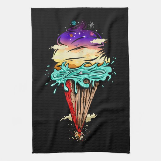 Eiscreme-Welt Geschirrtuch (Vertikal)
