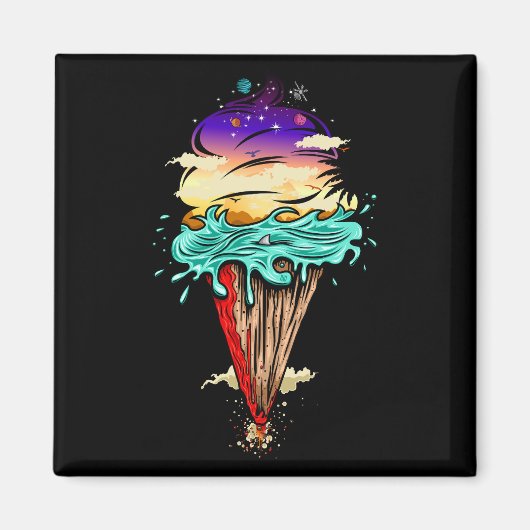 Eiscreme-Welt Magnet (Vorne)