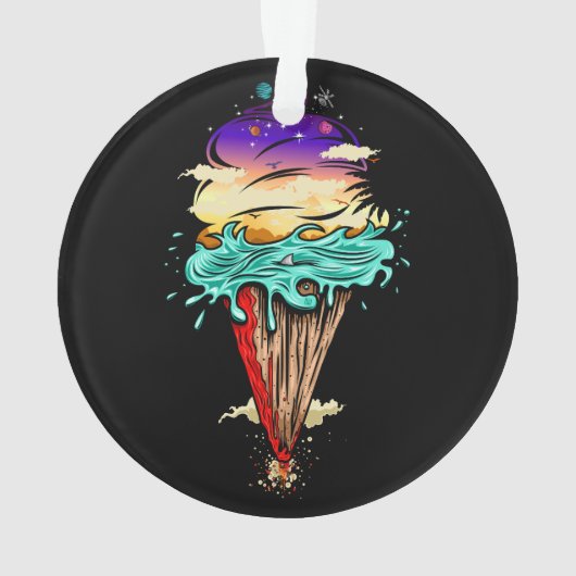 Eiscreme-Welt Ornament (Rückseite)