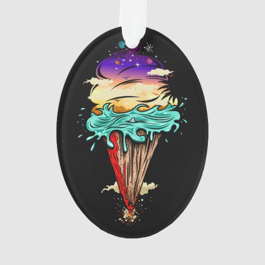 Eiscreme-Welt Ornament (Rückseite)