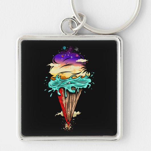 Eiscreme-Welt Schlüsselanhänger (Vorne)