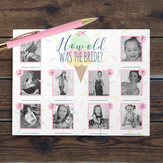 Eiscreme Wie alt war das Bride Foto Game Pack von  Notizblock