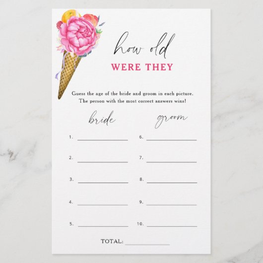 Eiscreme - Wie alt waren sie Brautwild (Vorderseite)