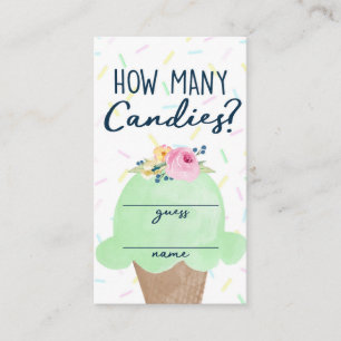 Eiscreme Wie viele Candies Game Guess Cards Begleitkarte