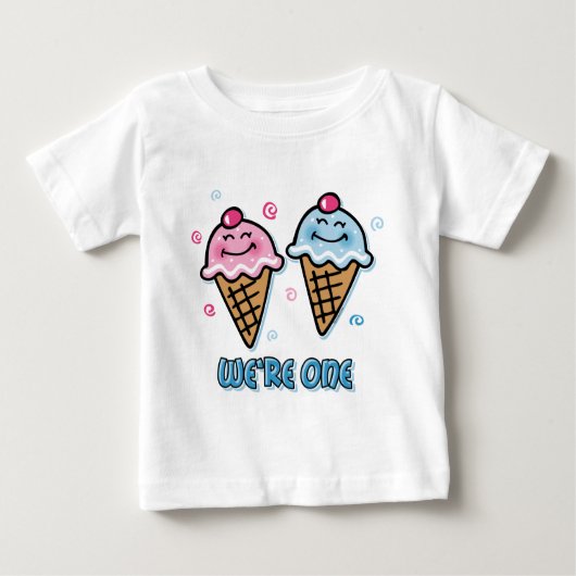 Eiscreme Wir sind ein Junge & Mädchen Baby T-shirt (Vorderseite)