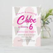 Eiscreme-Wirbel Erdbeere rosa Einladung (Stehend Vorderseite)