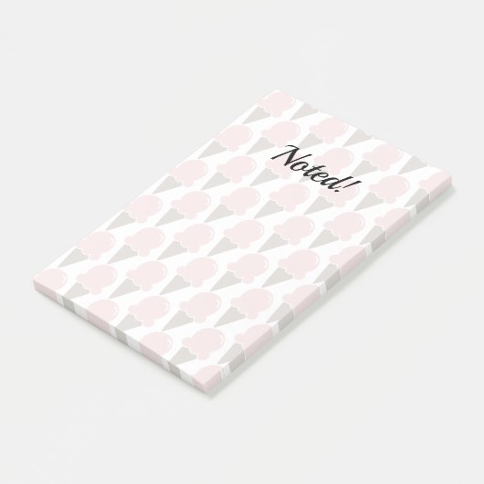 Eiscreme-Wirbel Erdbeere rosa Post-it Klebezettel (angewinkelt)