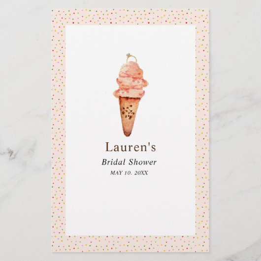 Eiscreme "Wo waren sie?" Brautparty (Rückseite)