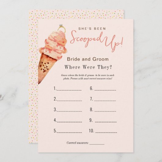 Eiscreme "Wo waren sie?" Brautparty Einladung (Vorne/Hinten)