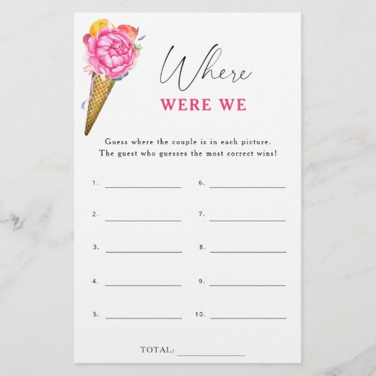 Eiscreme - Wo waren wir Brautparty (Vorderseite)