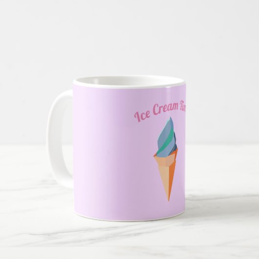 Eiscreme-Zeit-Rosa-Tasse Kaffeetasse (Vorderseite Links)
