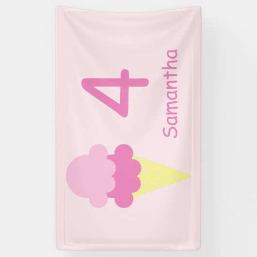 Eiscreme zum Geburtstag Banner (Vertikal)