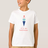 Eiscreme zum Geburtstag Custom T - Shirt in Blue a