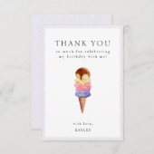 Eiscreme zum Geburtstag Danke Karte (Vorne/Hinten)