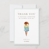 Eiscreme zum Geburtstag Danke Karte (Vorderseite)