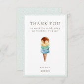 Eiscreme zum Geburtstag Danke Karte (Vorne/Hinten)