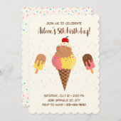 Eiscreme zum Geburtstag Einladung (Vorne/Hinten)