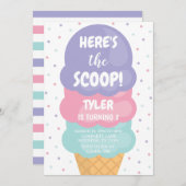 Eiscreme zum Geburtstag Einladung (Vorne/Hinten)