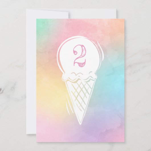 Eiscreme zum Geburtstag Einladung (Rückseite)