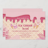 Eiscreme zum Geburtstag Einladung (Vorne/Hinten)