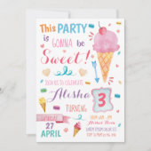 Eiscreme zum Geburtstag Einladung (Vorderseite)