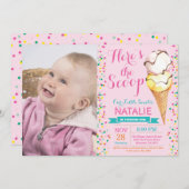 Eiscreme zum Geburtstag Einladung Sommer (Vorne/Hinten)