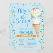 Eiscreme zum Geburtstag Einladung Sommer (Vorne/Hinten)