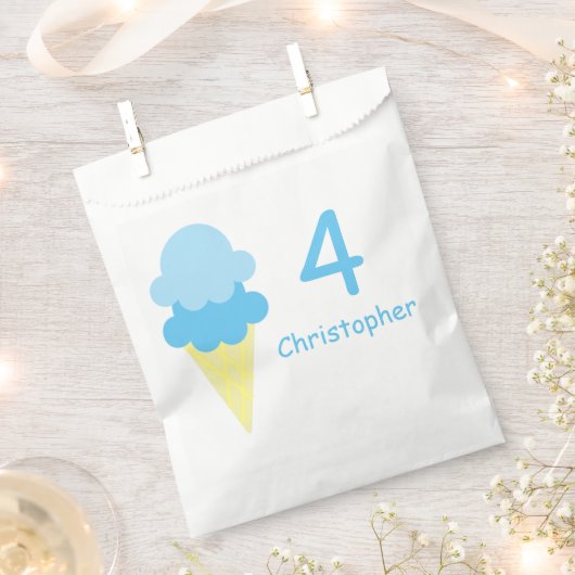 Eiscreme zum Geburtstag Geschenktütchen (Ausgeschnitten)