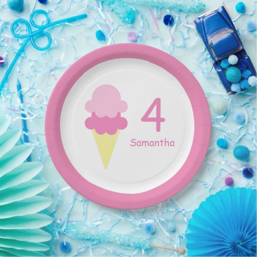 Eiscreme zum Geburtstag Pappteller (Party)