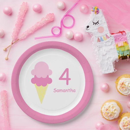 Eiscreme zum Geburtstag Pappteller (Party)