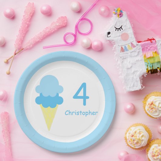 Eiscreme zum Geburtstag Pappteller (Party)