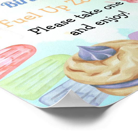 Eiscreme zum Geburtstag Poster (Ecke)