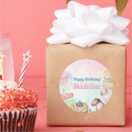 Eiscreme zum Geburtstag Runder Aufkleber