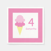 Eiscreme zum Geburtstag Serviette (Vorderseite)