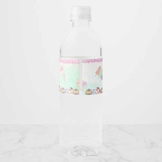 Eiscreme zum Geburtstag Wasserflaschenetikett (Rückseite)