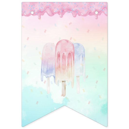 Eiscreme zum Geburtstag Wimpelkette (Erste Fahne)