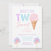 Eiscreme Zwei süße 2. Geburtstag Einladung (Vorderseite)