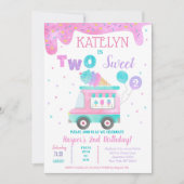 Eiscreme Zwei süße Einladungen zum 2. Geburtstag (Vorderseite)