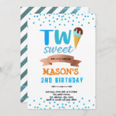 Eiscreme zwei süße Junge Party Einladung (Vorne/Hinten)