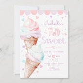 Eiscreme Zwei süße Mädchen Geburtstag Einladung (Vorderseite)
