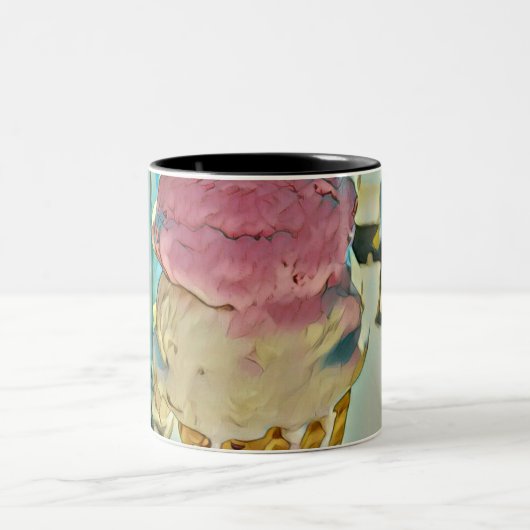 Eiscreme Zweifarbige Tasse (Mittel)